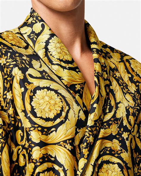 versace silk robe|versace barocco print robe.